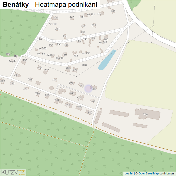 Mapa Benátky - Firmy v ulici.