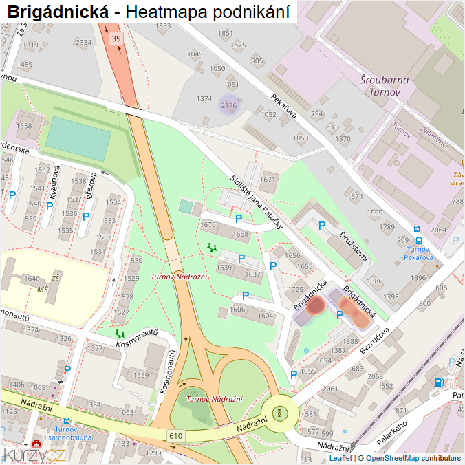 Mapa Brigádnická - Firmy v ulici.