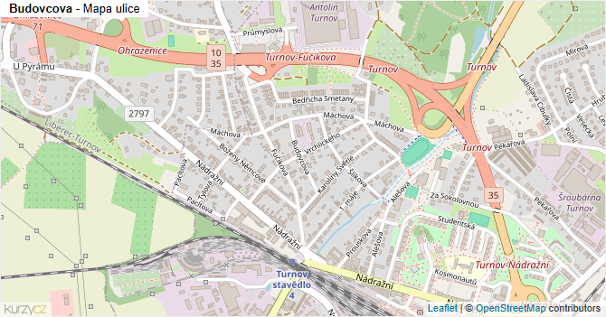 Budovcova - mapa ulice
