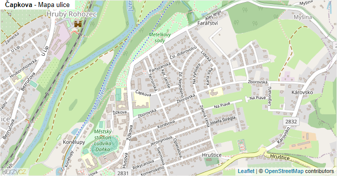 Čapkova - mapa ulice