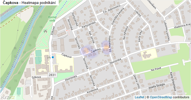 Čapkova - mapa podnikání