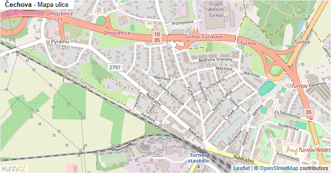 Čechova - mapa ulice