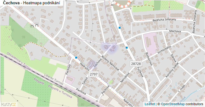 Čechova - mapa podnikání