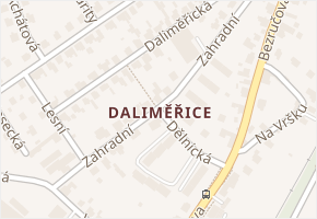 Daliměřice v obci Turnov - mapa části obce