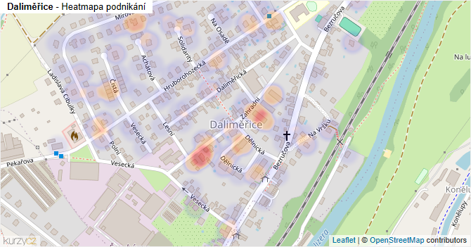 Daliměřice - mapa podnikání