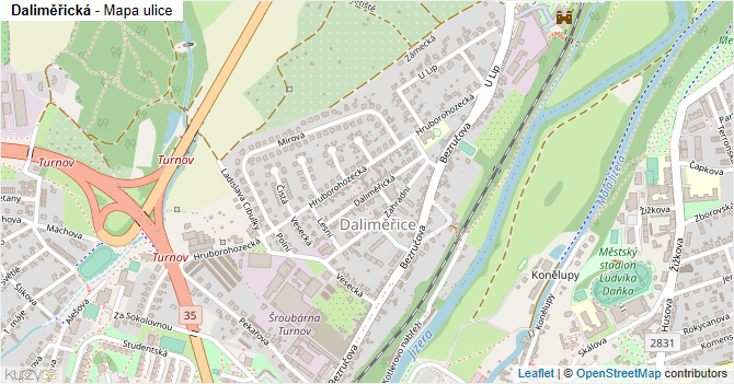 Daliměřická - mapa ulice