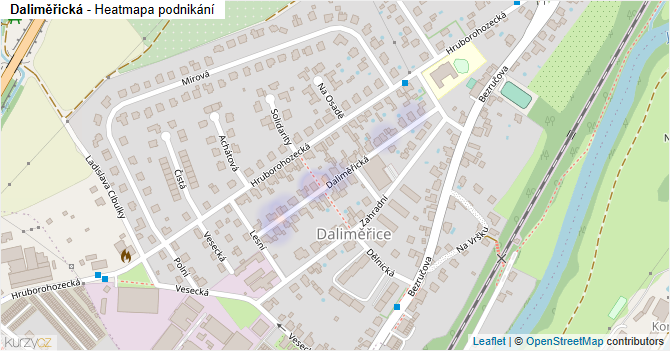 Daliměřická - mapa podnikání