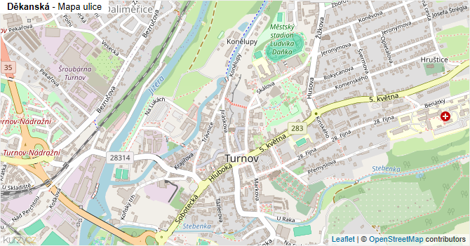 Děkanská - mapa ulice
