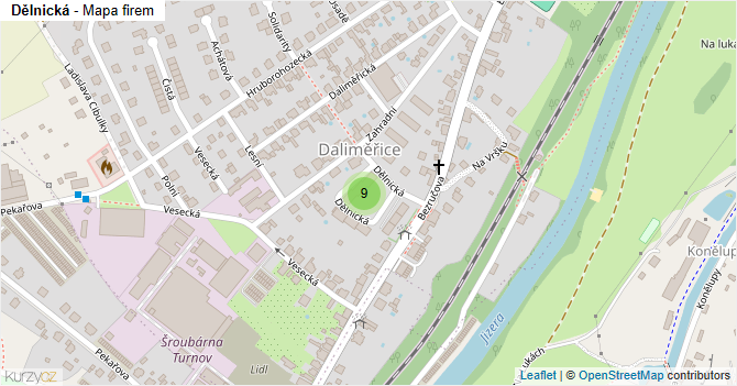 Dělnická - mapa firem
