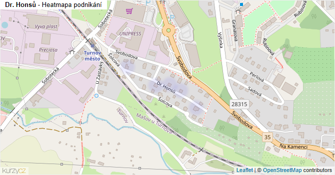 Dr. Honsů - mapa podnikání