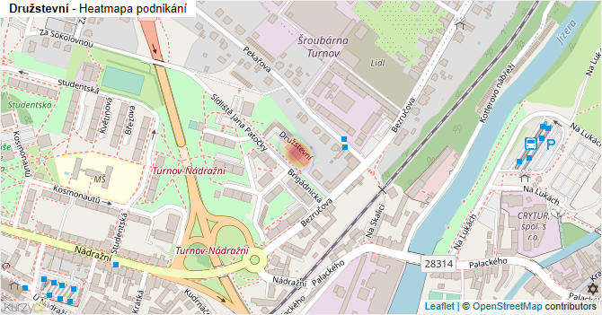 Družstevní - mapa podnikání