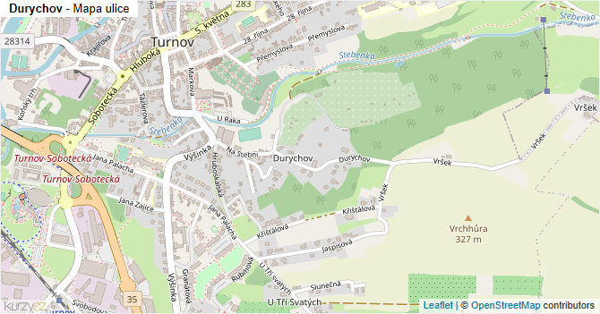 Durychov - mapa ulice