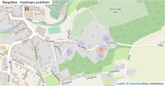 Durychov - mapa podnikání