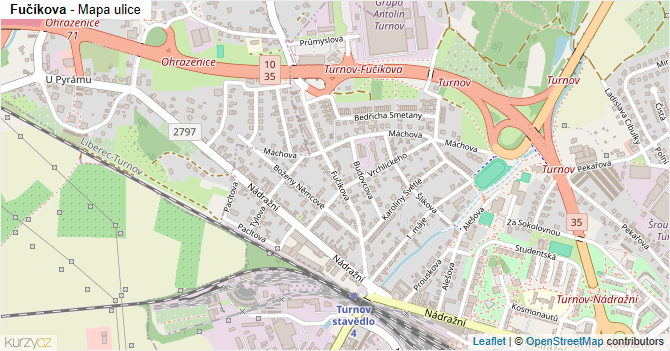 Fučíkova - mapa ulice