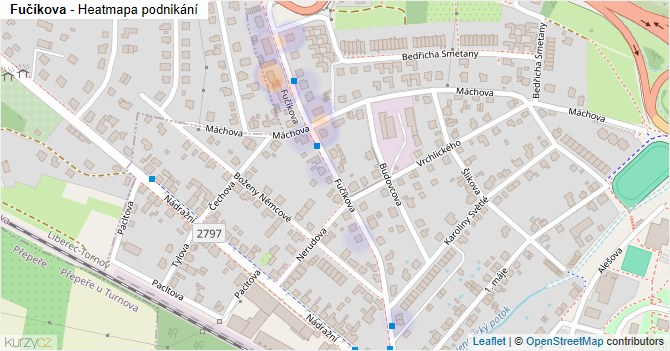 Fučíkova - mapa podnikání
