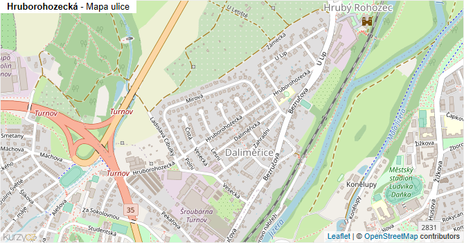 Hruborohozecká - mapa ulice