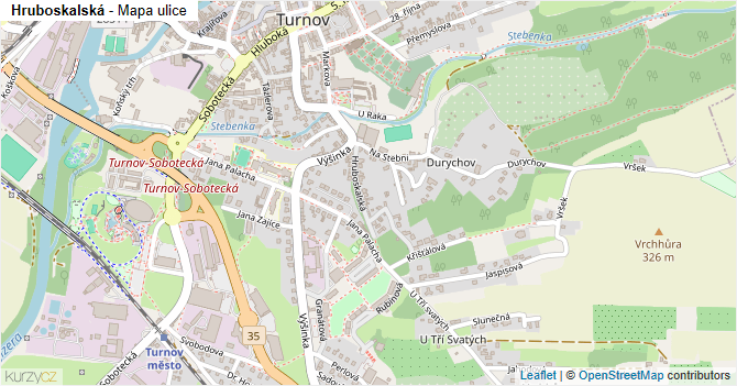 Hruboskalská - mapa ulice