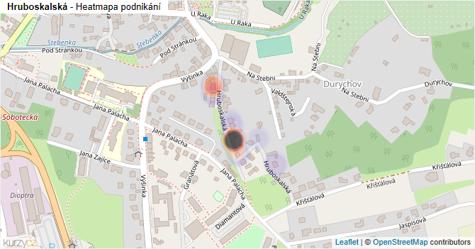 Hruboskalská - mapa podnikání
