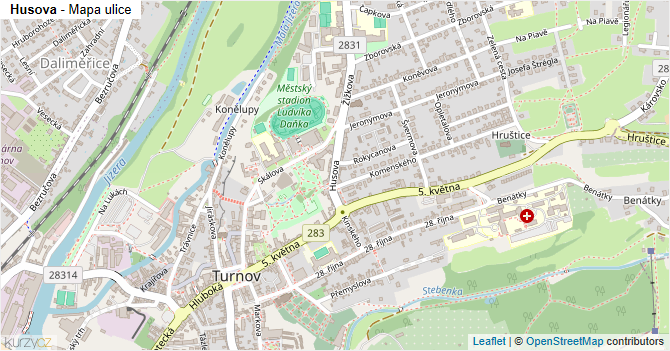 Husova - mapa ulice