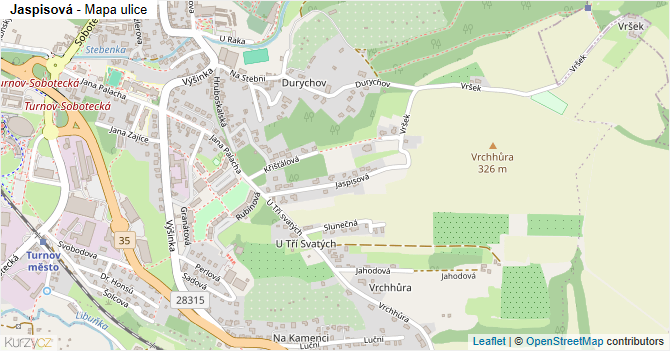 Jaspisová - mapa ulice