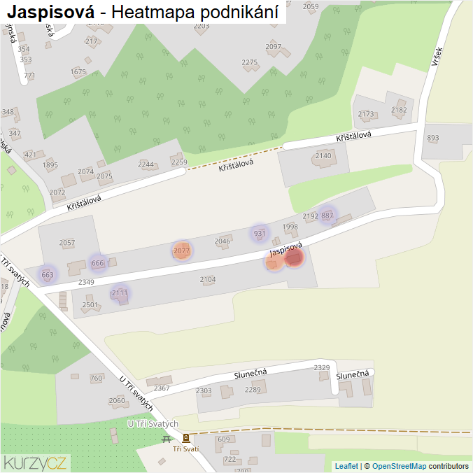 Mapa Jaspisová - Firmy v ulici.