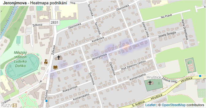 Jeronýmova - mapa podnikání