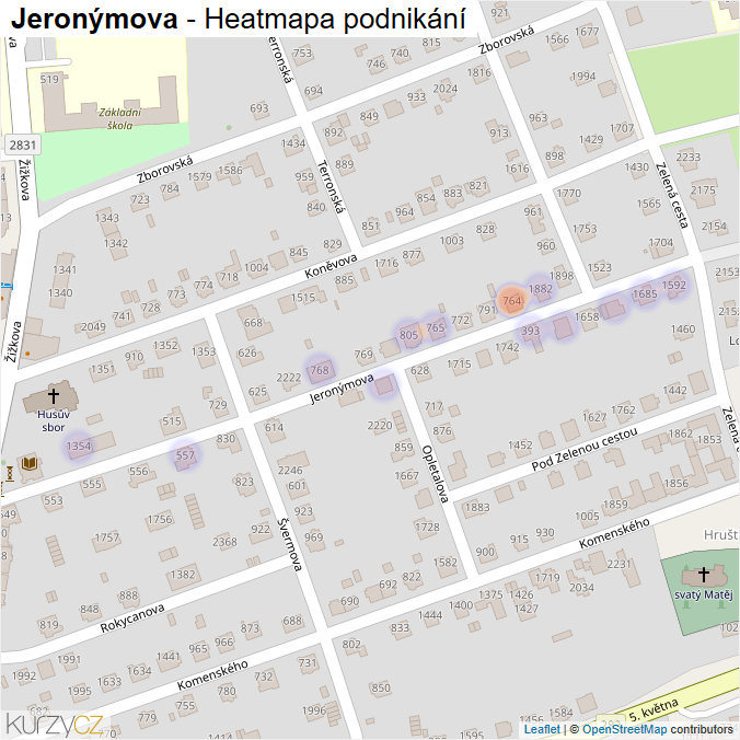 Mapa Jeronýmova - Firmy v ulici.