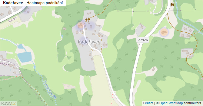Kadeřavec - mapa podnikání