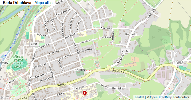 Karla Drbohlava - mapa ulice