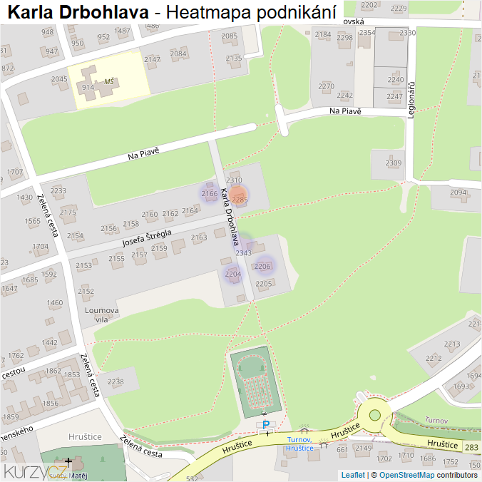 Mapa Karla Drbohlava - Firmy v ulici.