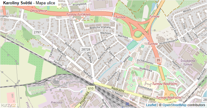 Karoliny Světlé - mapa ulice
