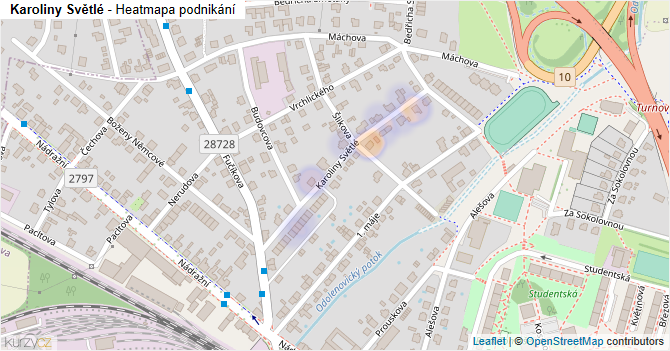 Karoliny Světlé - mapa podnikání