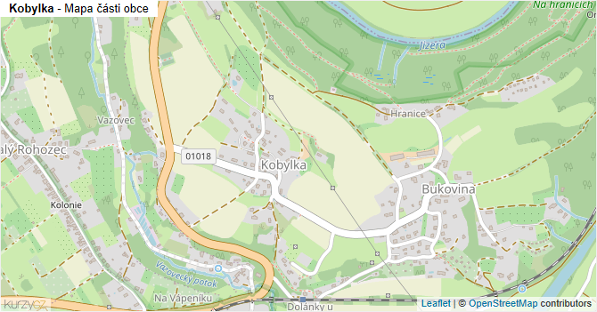 Kobylka - mapa části obce