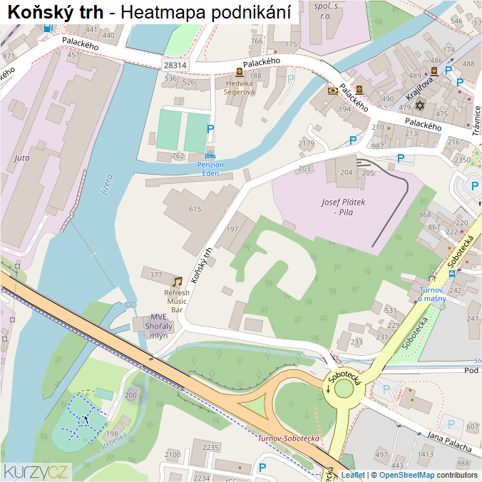 Mapa Koňský trh - Firmy v ulici.