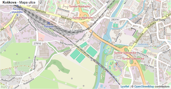 Koškova - mapa ulice