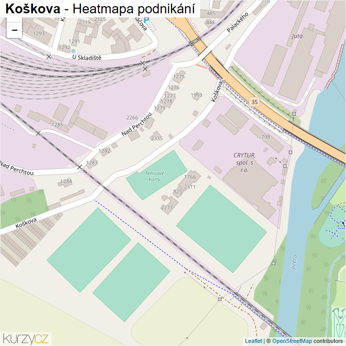 Mapa Koškova - Firmy v ulici.