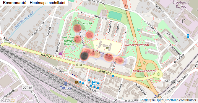 Kosmonautů - mapa podnikání