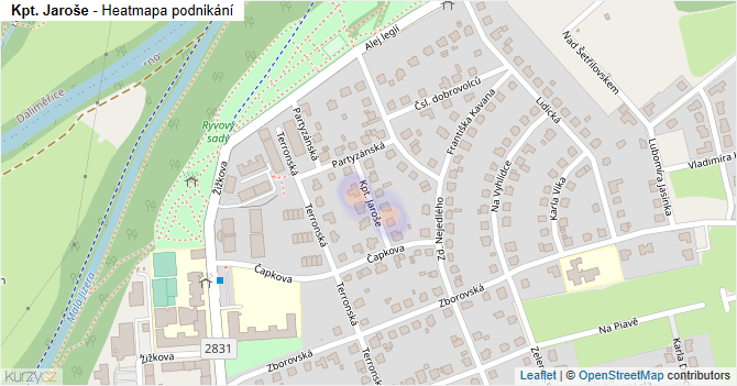 Kpt. Jaroše - mapa podnikání