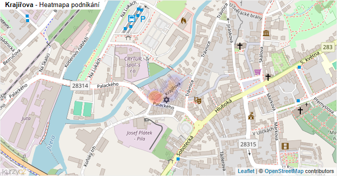 Krajířova - mapa podnikání