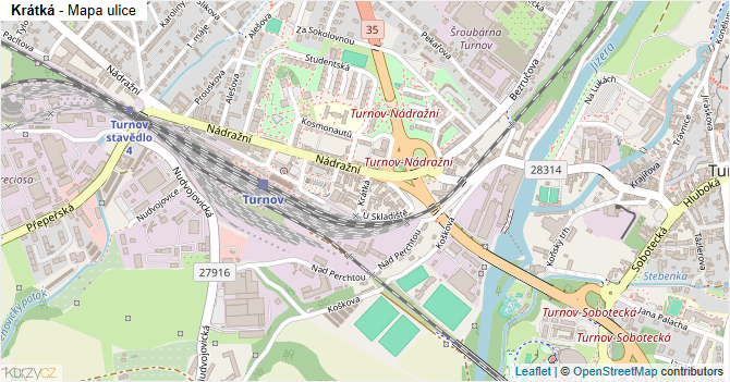 Krátká - mapa ulice
