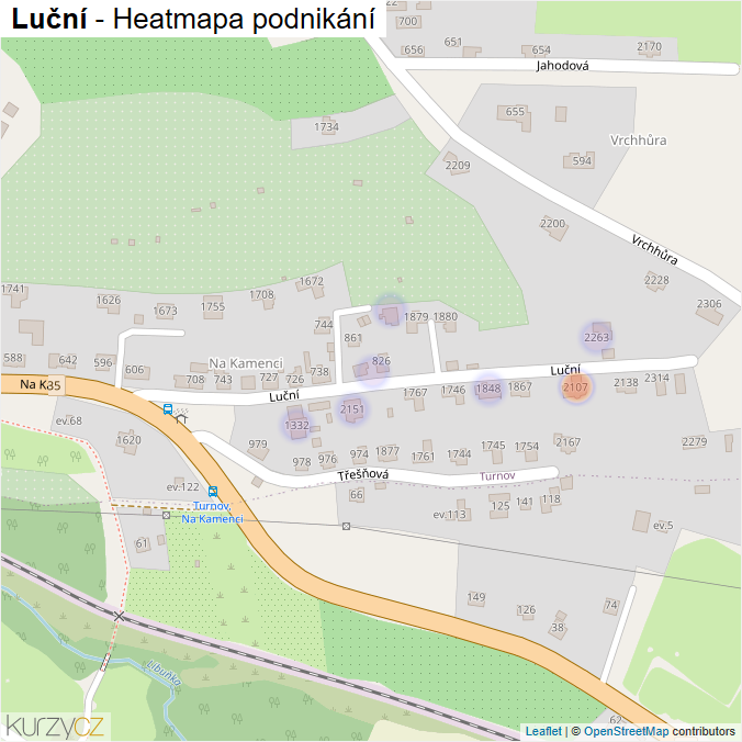 Mapa Luční - Firmy v ulici.