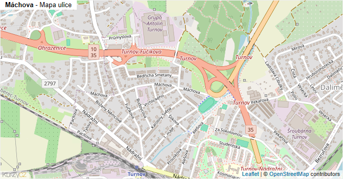 Máchova - mapa ulice
