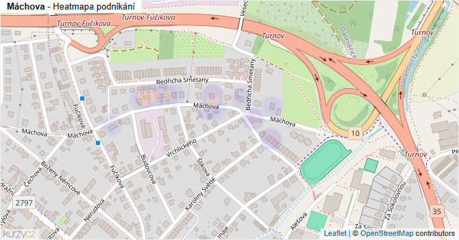 Máchova - mapa podnikání