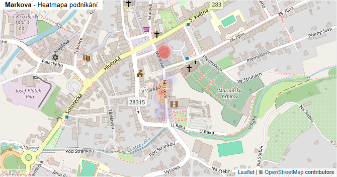 Markova - mapa podnikání