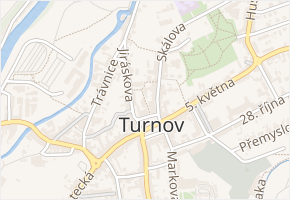 Mikulášská v obci Turnov - mapa ulice
