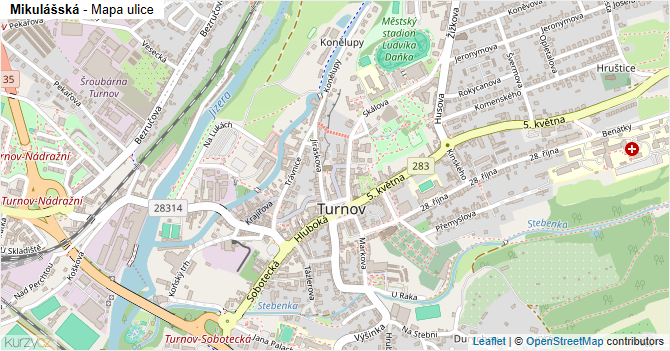 Mikulášská - mapa ulice