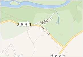 Myšina v obci Turnov - mapa ulice