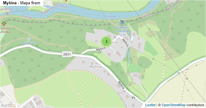 Myšina - mapa firem