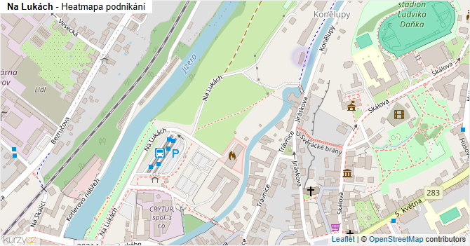 Na Lukách - mapa podnikání