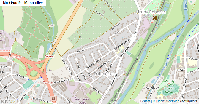 Na Osadě - mapa ulice